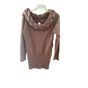Venus Womens Brown‎ Braided Y2k Longline Tunic Sweater Size L Academia